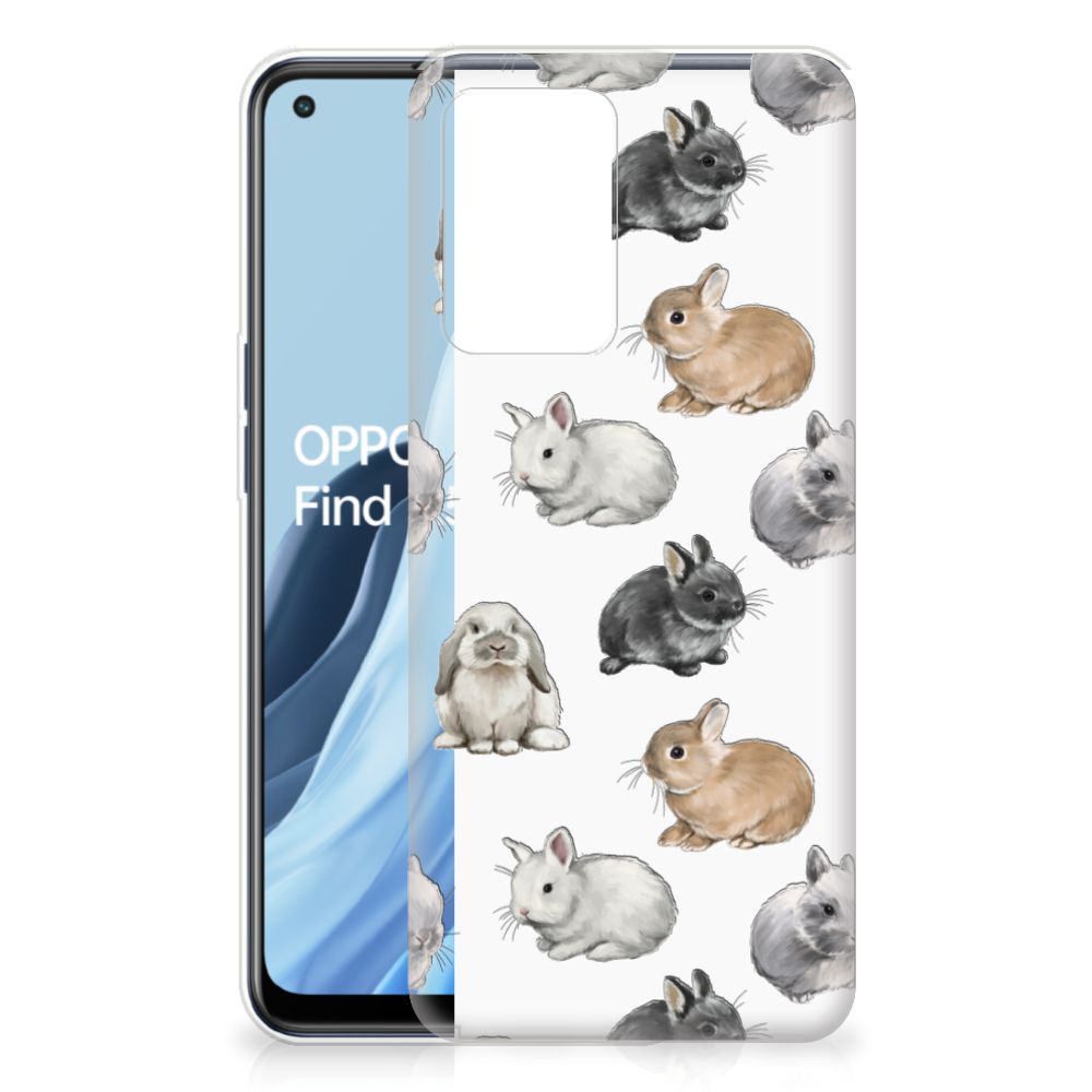 TPU Hoesje voor OPPO Reno 7 5G | Find X5 Lite Konijntjes