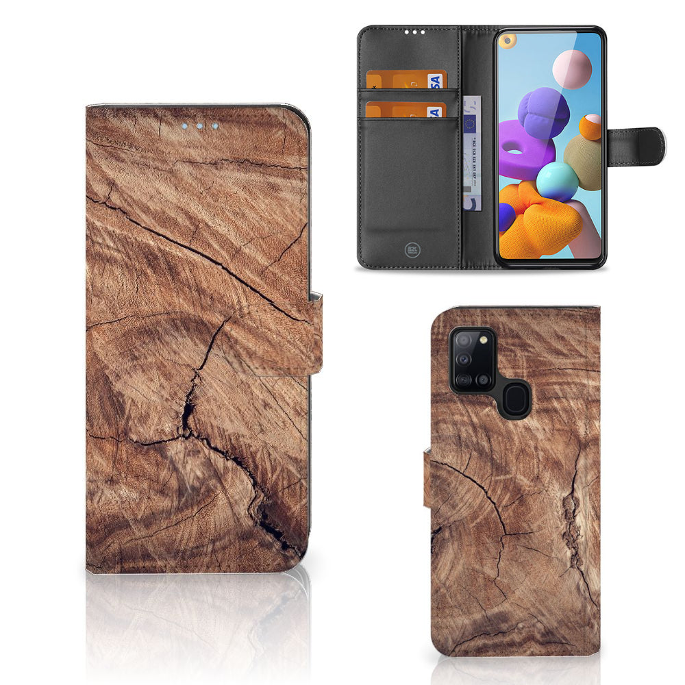 Samsung Galaxy A21s Book Style Case Tree Trunk