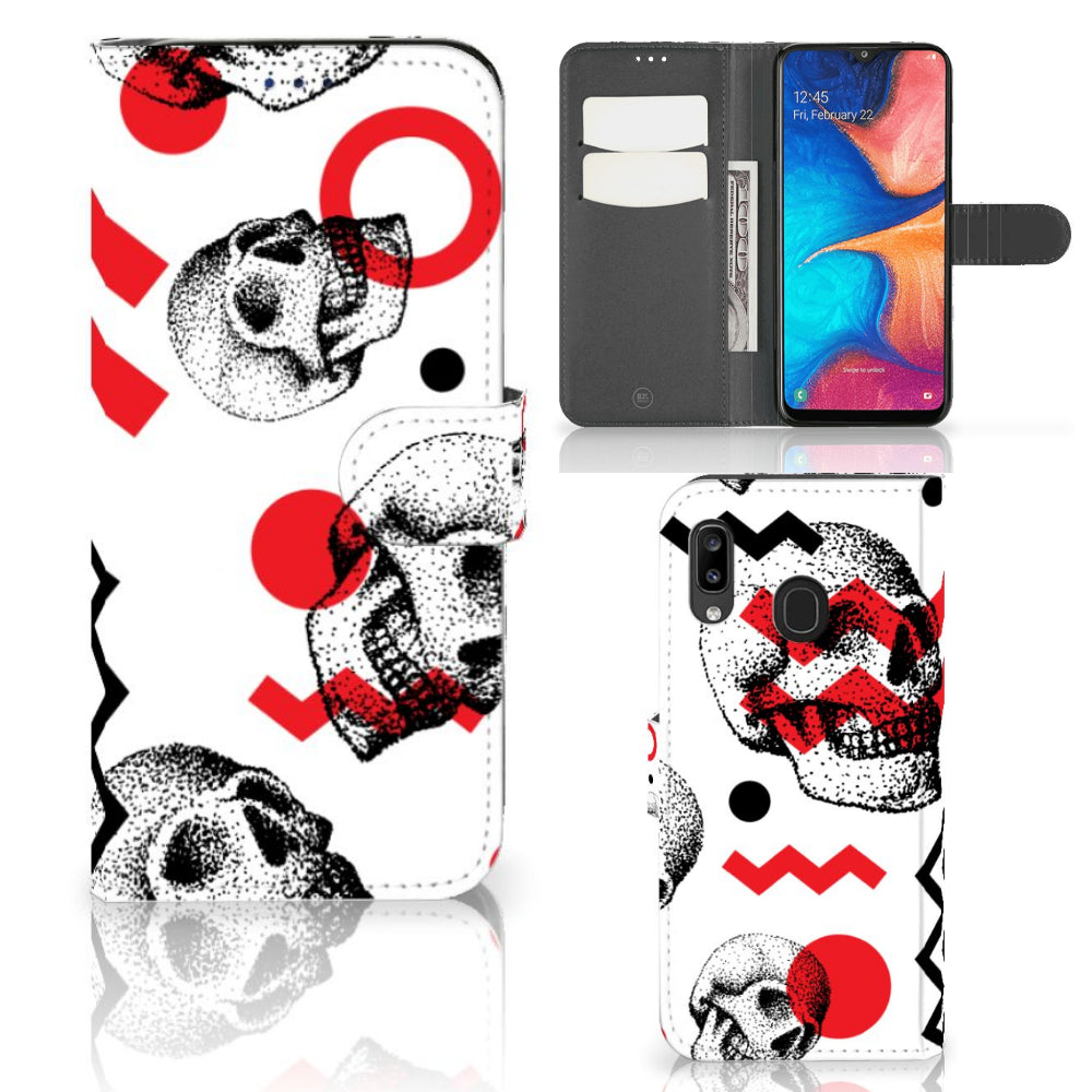 Telefoonhoesje met Naam Samsung Galaxy A30 Skull Red