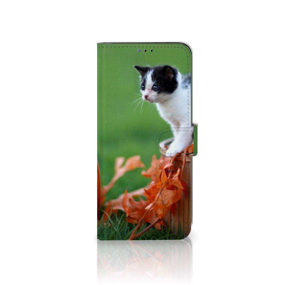 Samsung Galaxy A22 5G Telefoonhoesje met Pasjes Kitten