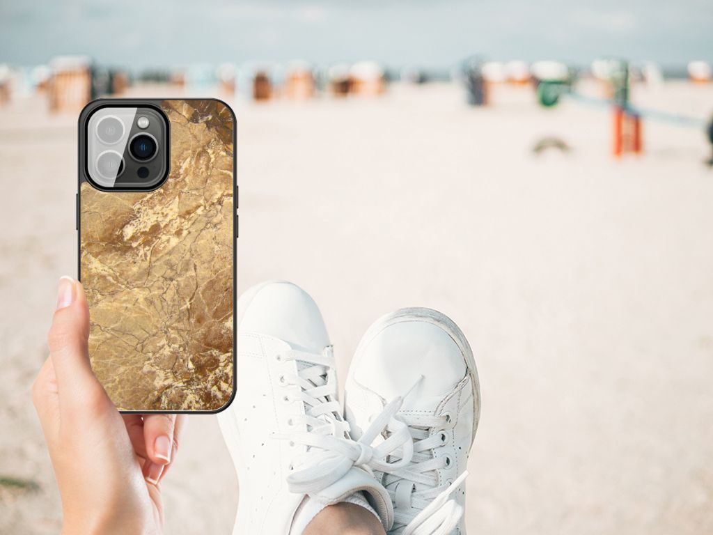 iPhone 13 Pro Max Marmeren Print Telefoonhoesje Marmer Creme B2C Telecom