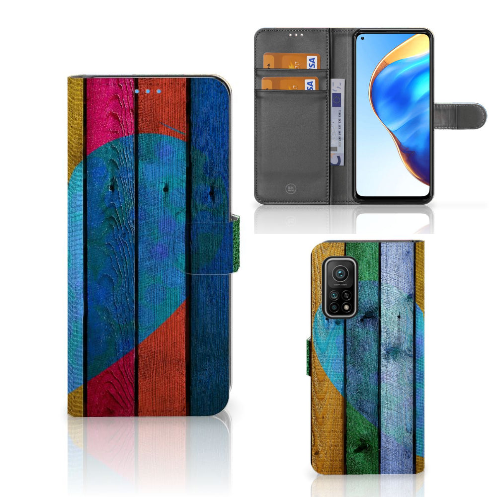 Xiaomi Mi 10T Pro | Mi 10T Book Style Case Wood Heart - Cadeau voor je Vriend