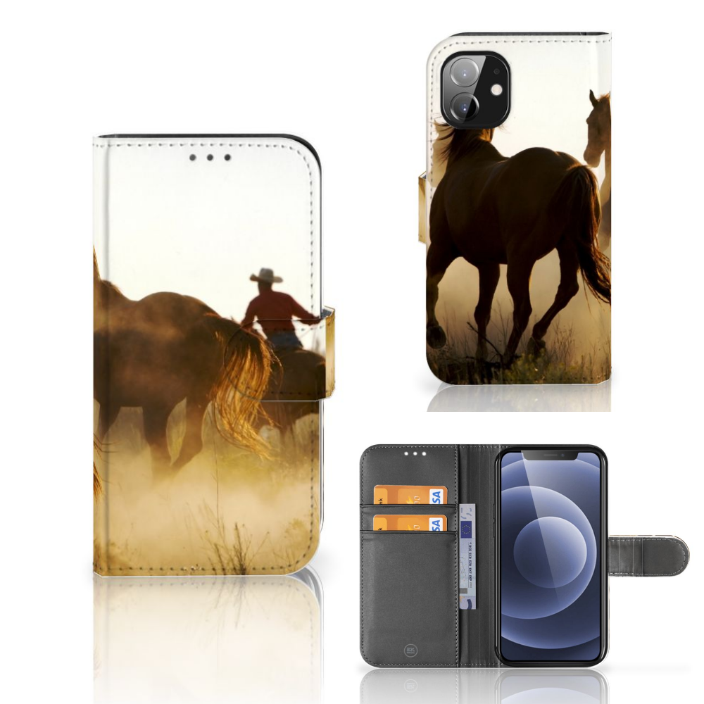 Apple iPhone 12 Mini Telefoonhoesje met Pasjes Design Cowboy
