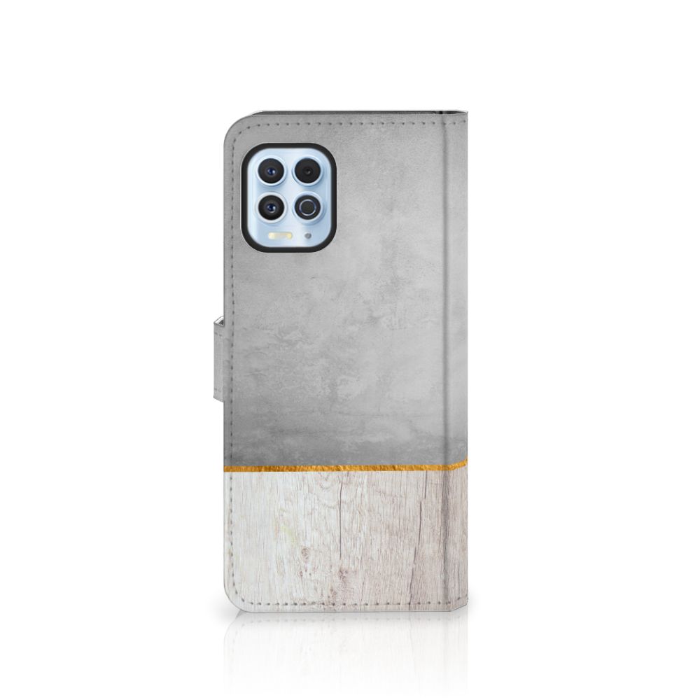 Motorola Moto G100 Book Style Case Wood Concrete