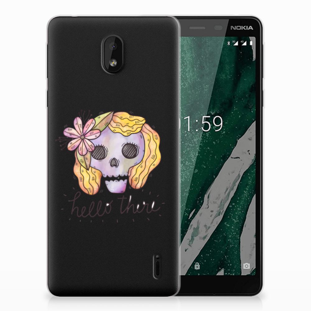 Silicone Back Case Nokia 1 Plus Boho Skull