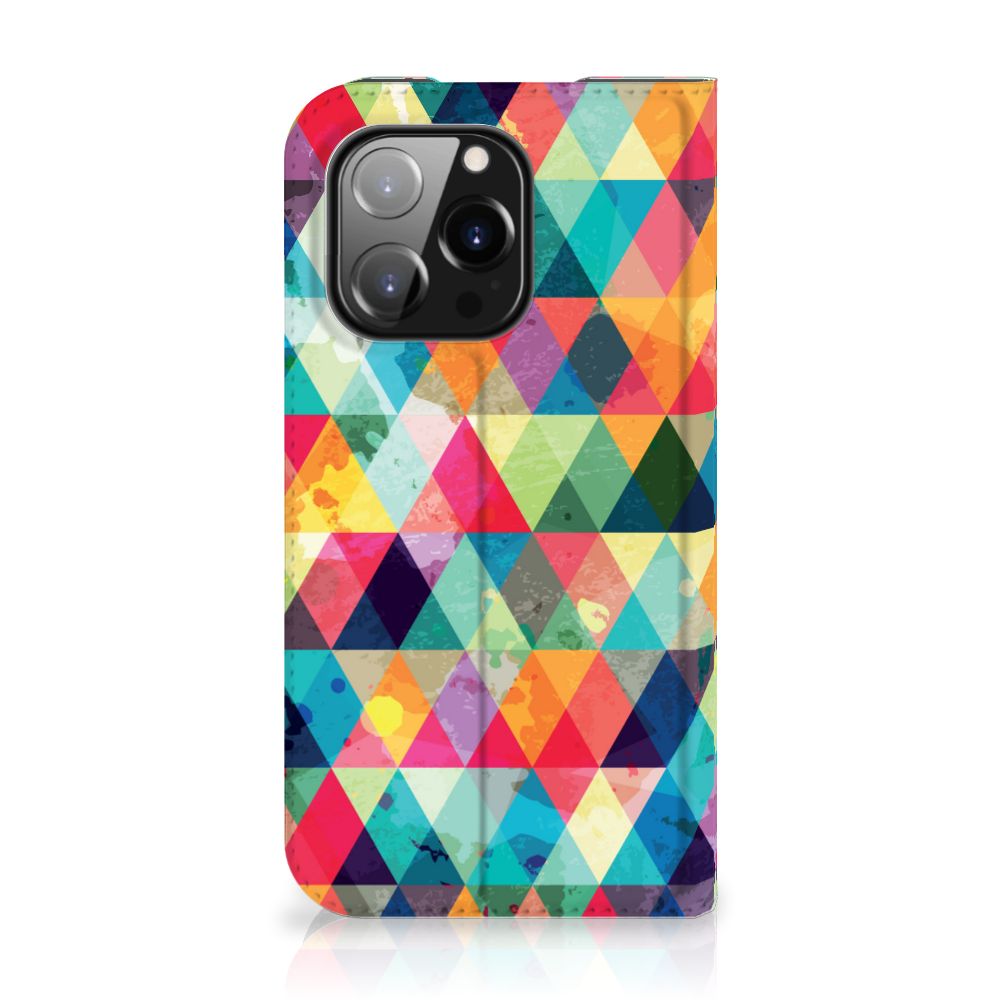 iPhone 14 Pro Hoesje met Magneet Geruit - B2C Telecom