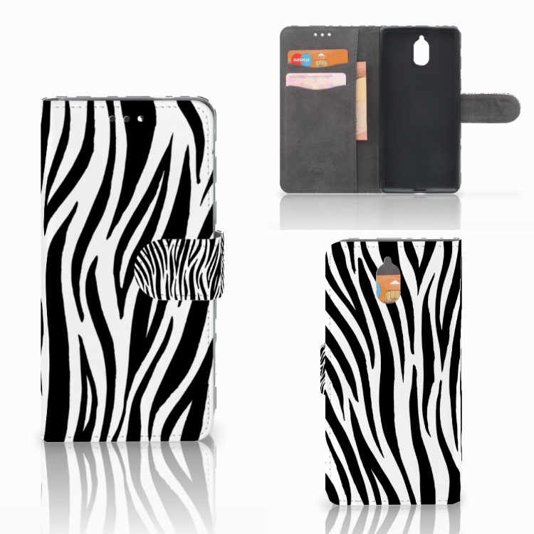 Nokia 3.1 (2018) Telefoonhoesje met Pasjes Zebra