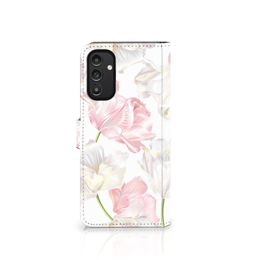 Samsung Galaxy A14 4G Hoesje Lovely Flowers met elegante witte en roze bloemenprint.