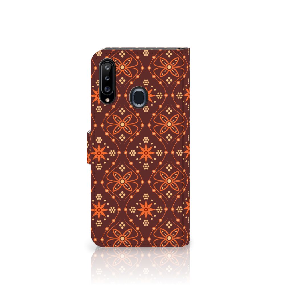 Samsung Galaxy A20s Telefoon Hoesje Batik Brown
