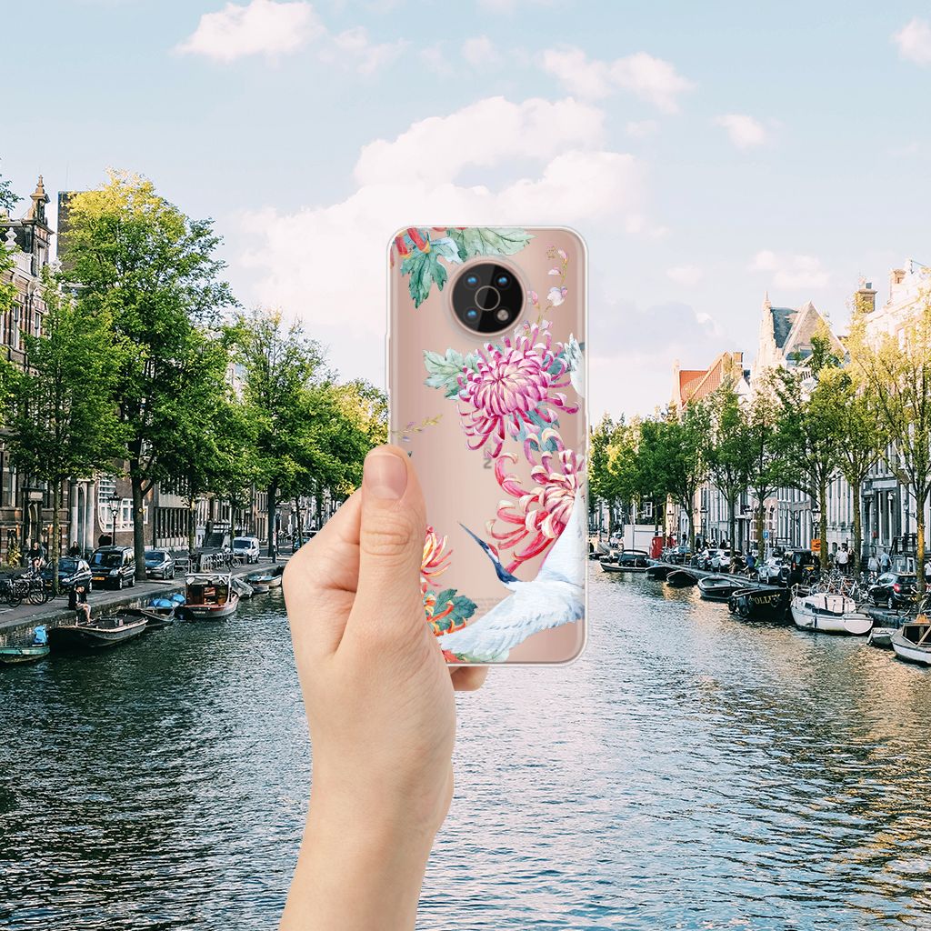 Nokia G50 TPU Hoesje Bird Flowers