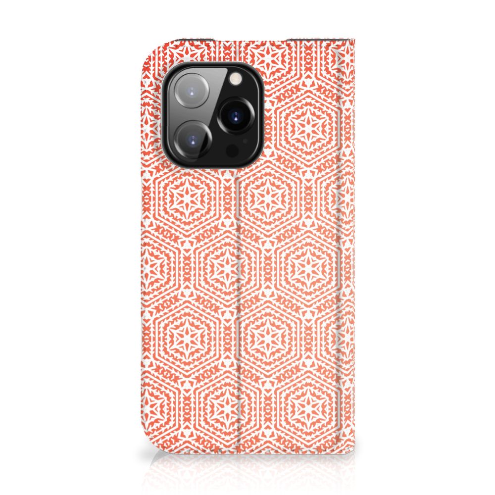 iPhone 14 Pro Hoesje met Magneet Pattern Orange - B2C Telecom