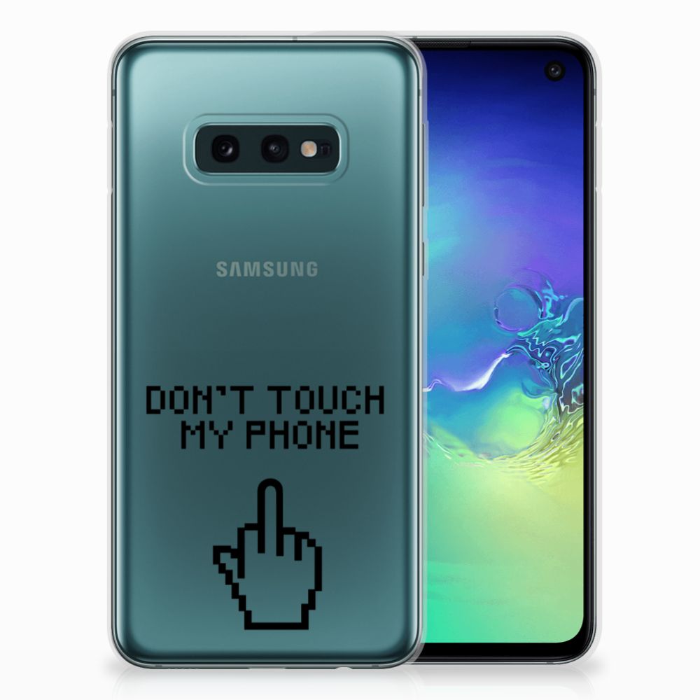 Samsung Galaxy S10e Silicone-hoesje Finger Don't Touch My Phone