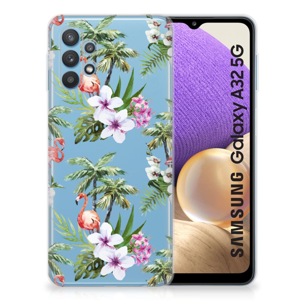 Samsung Galaxy A32 5G TPU Hoesje Flamingo Palms B2C Telecom
