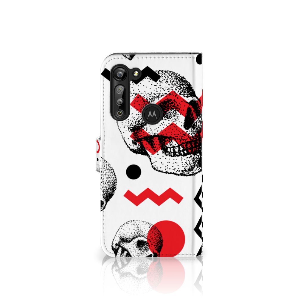 Telefoonhoesje met Naam Motorola G8 Power Skull Red