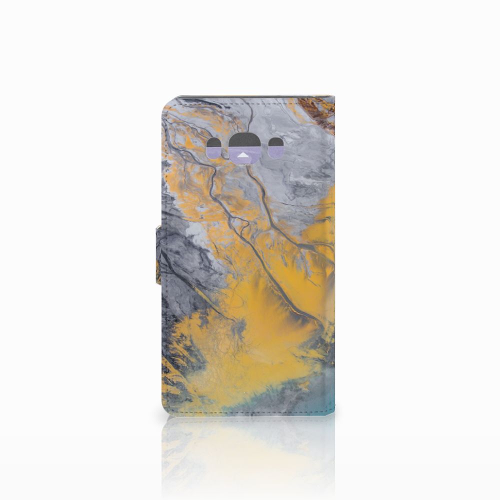 Samsung Galaxy J7 2016 Bookcase Marble Blue Gold