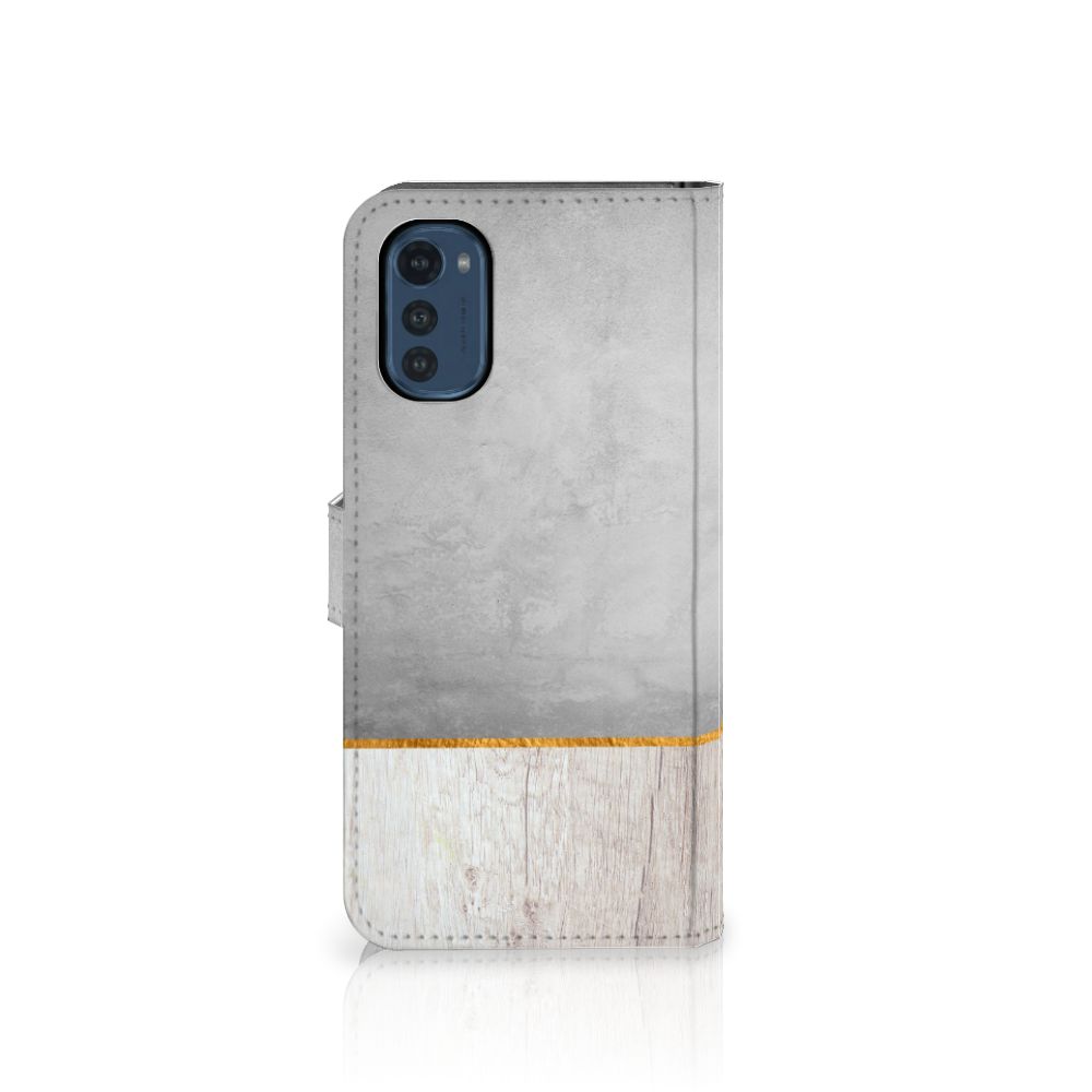 Motorola Moto E32 | Moto E32s Book Style Case Wood Concrete