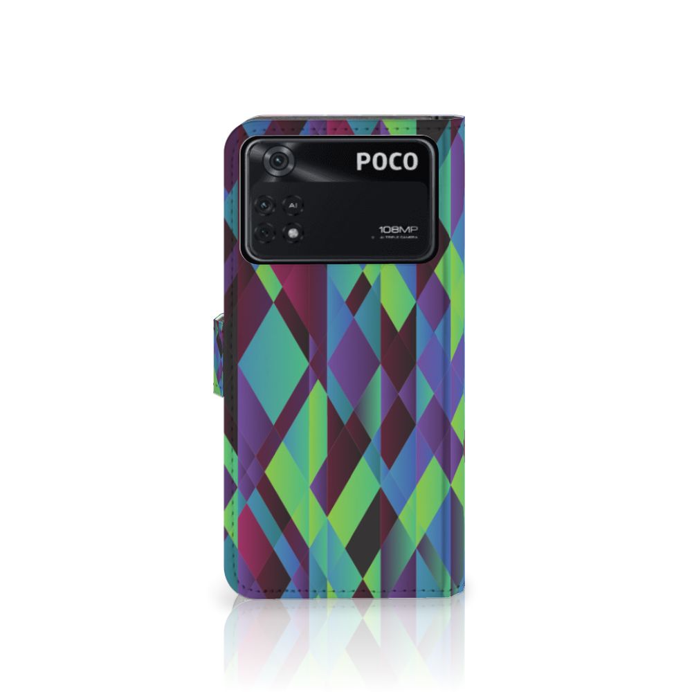 Xiaomi Poco X4 Pro 5G Book Case Abstract Green Blue