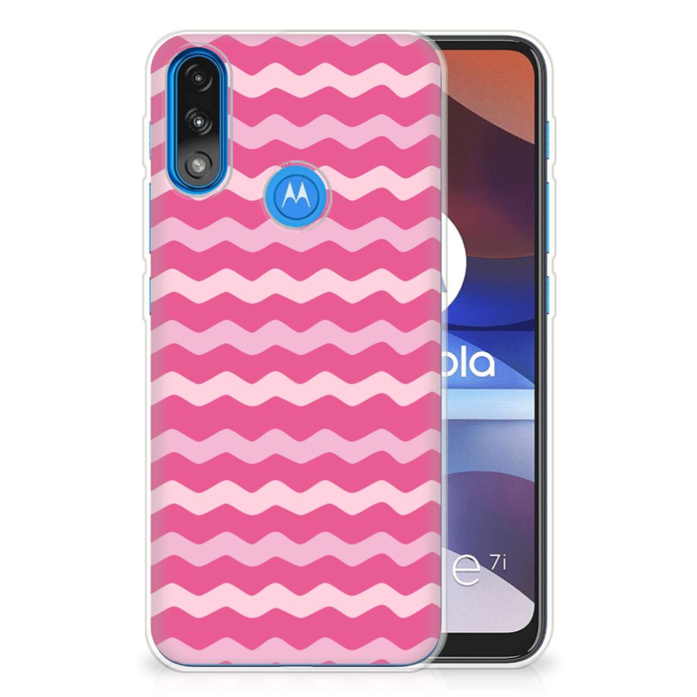 Motorola Moto E7/E7i Power TPU bumper Waves Pink