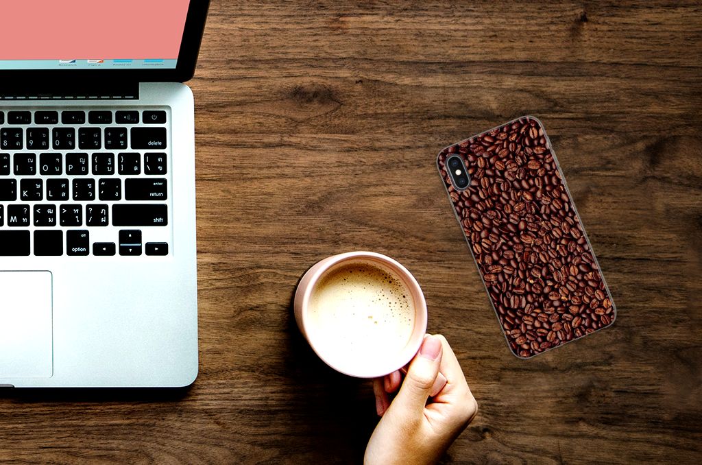 Apple iPhone Xs Max Siliconen Case Koffiebonen