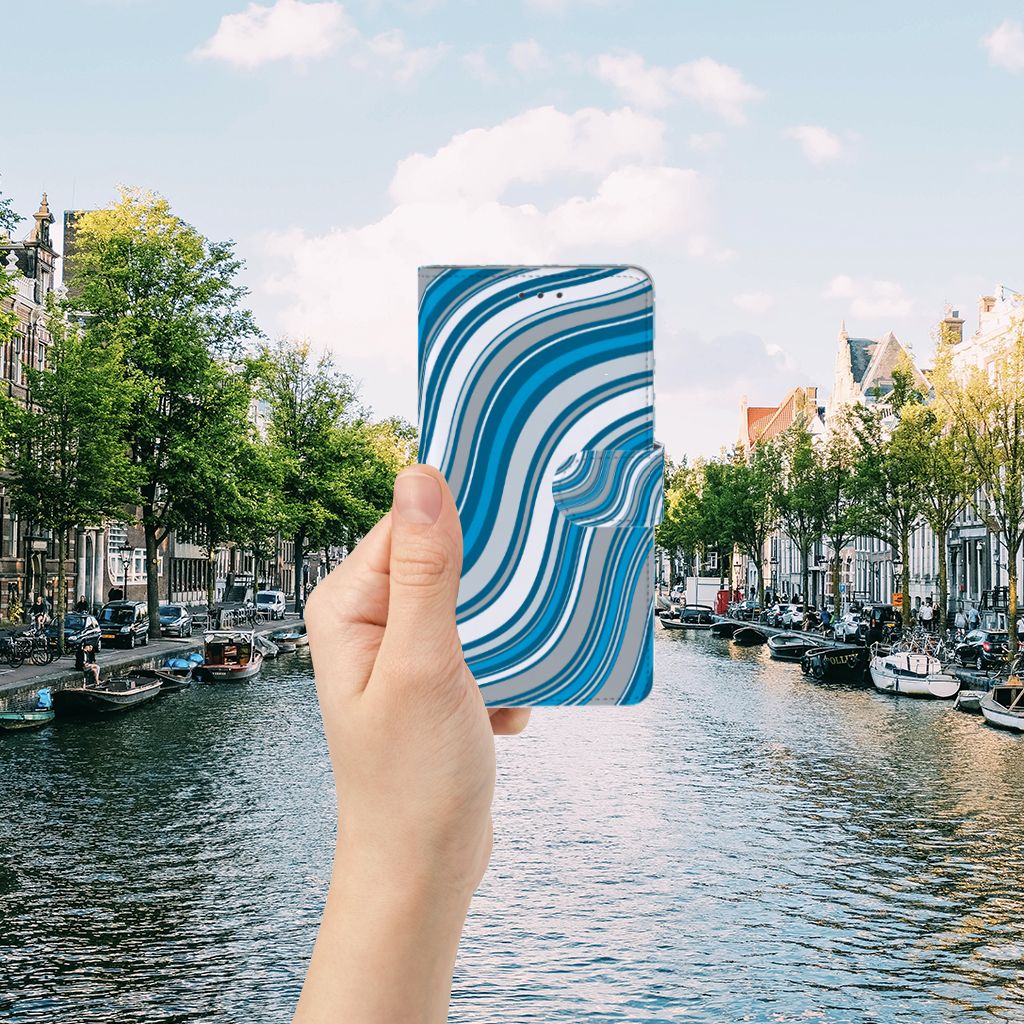 Samsung Galaxy J7 2016 Telefoon Hoesje Waves Blue