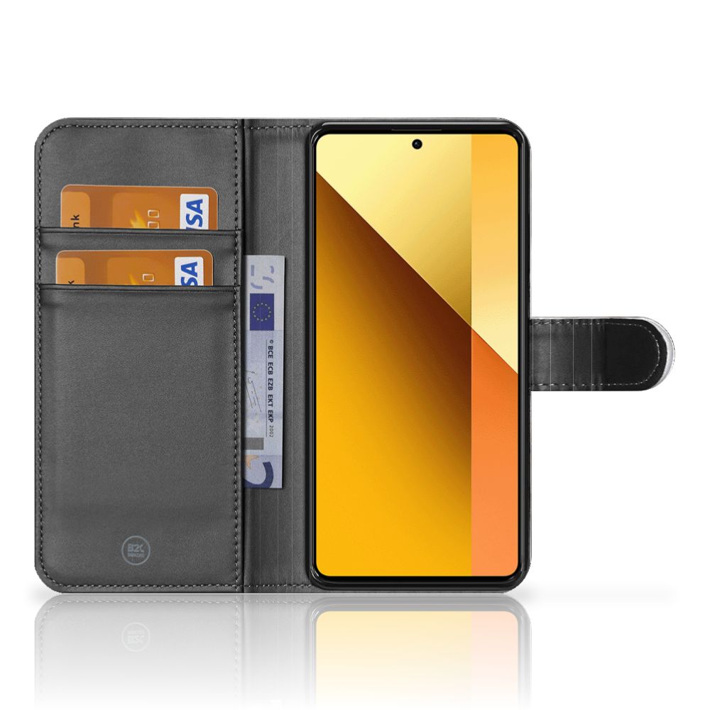 Telefoonhoesje met Pasjes Xiaomi Redmi Note 13 5G Britse Korthaar met magnetisch lipje en ruimte voor kaarten.