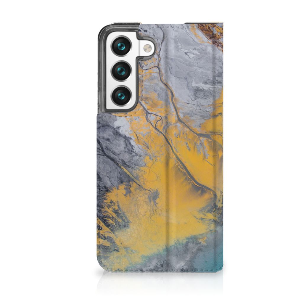 Samsung Galaxy S22 Standcase Marble Blue Gold - B2C Telecom