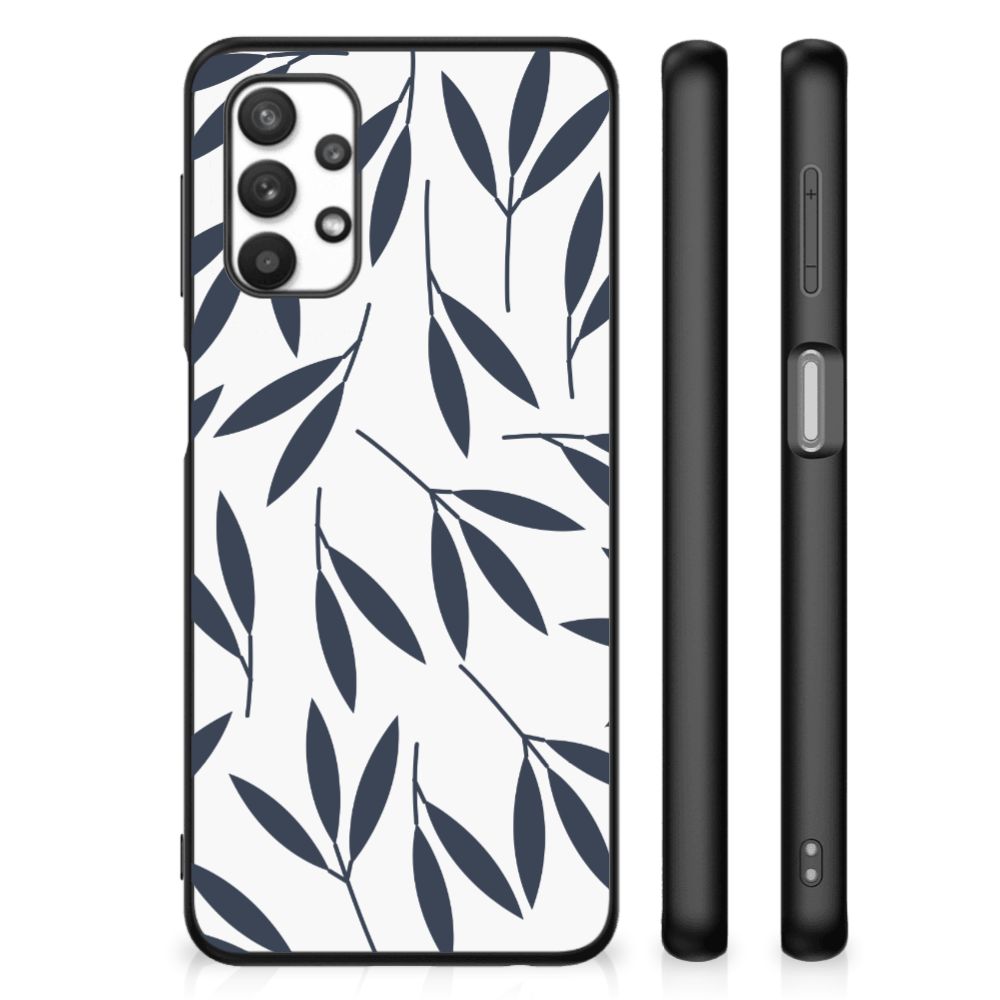 Samsung Galaxy A32 5G Bloemen Hoesje Leaves Blue B2C Telecom
