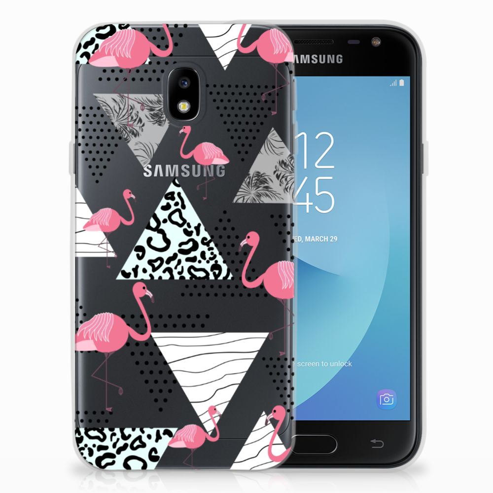 Samsung Galaxy J3 2017 TPU Hoesje Flamingo Triangle