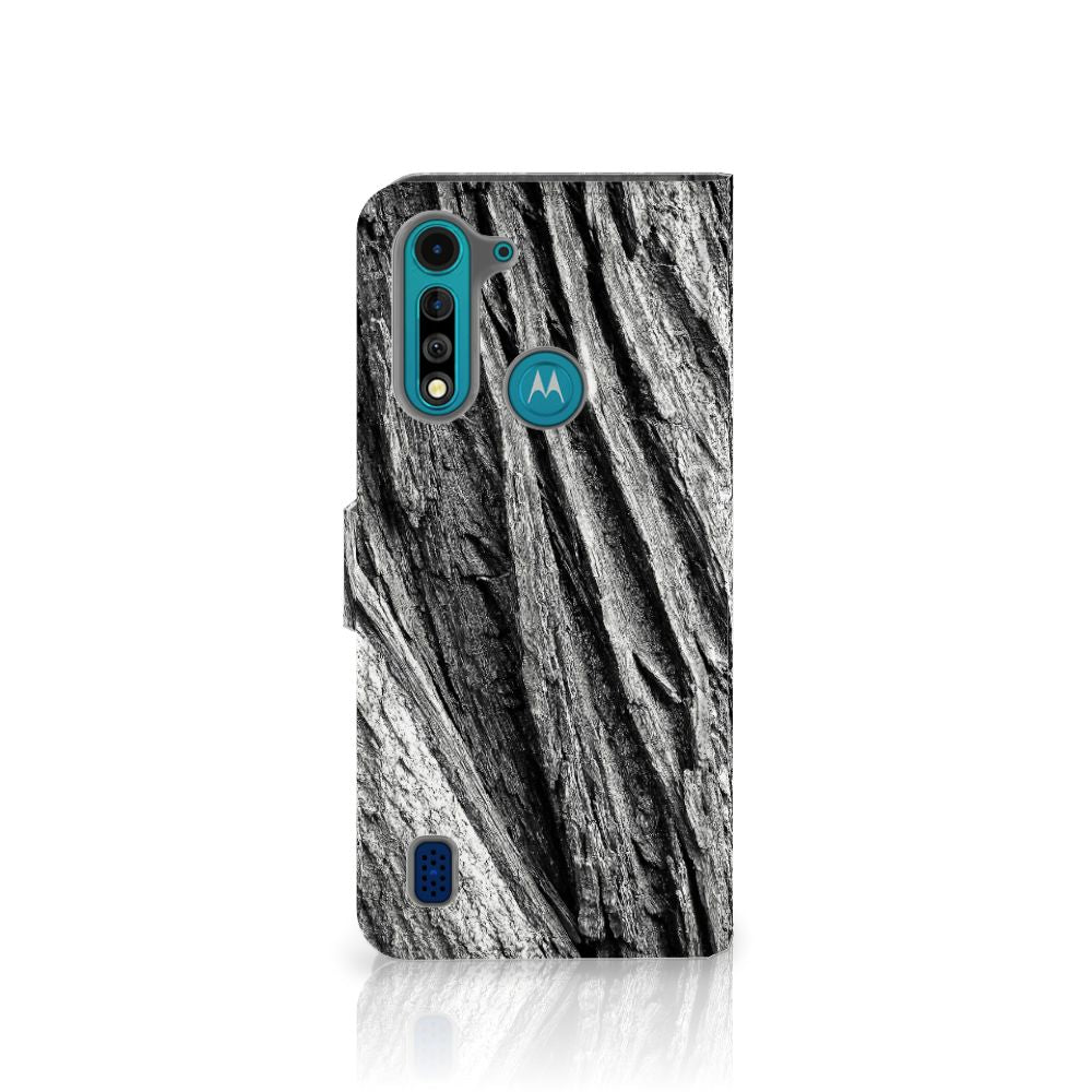 Book Style Case Motorola G8 Power Lite Boomschors Grijs