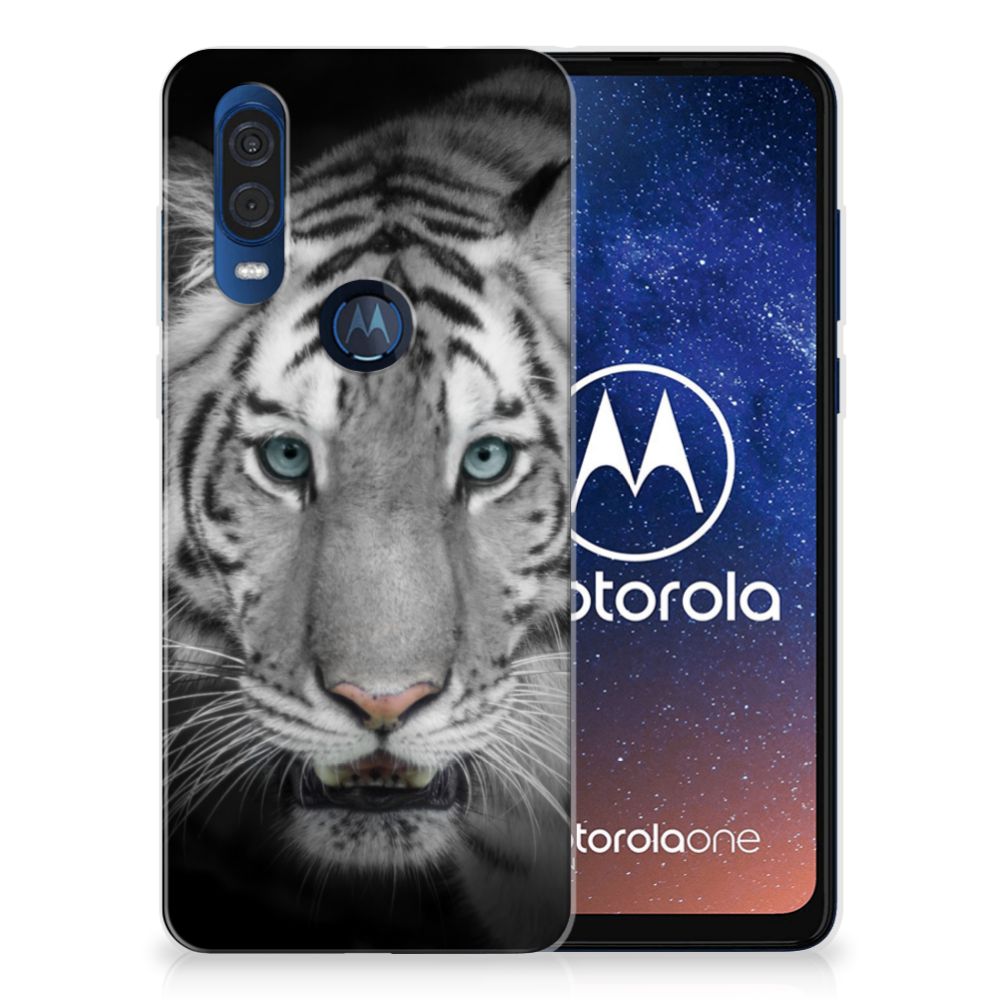 Motorola One Vision TPU Hoesje Tijger