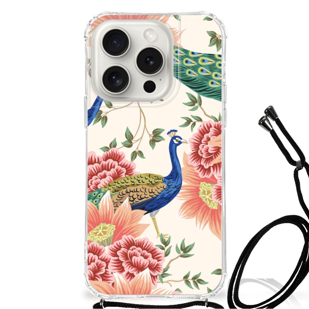 Case Anti-shock voor iPhone 15 Pro Pink Peacock B2C Telecom