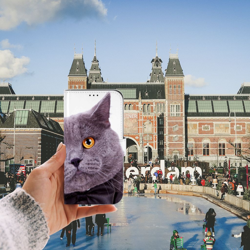 iPhone 13 Pro Max Telefoonhoesje met Pasjes Kat