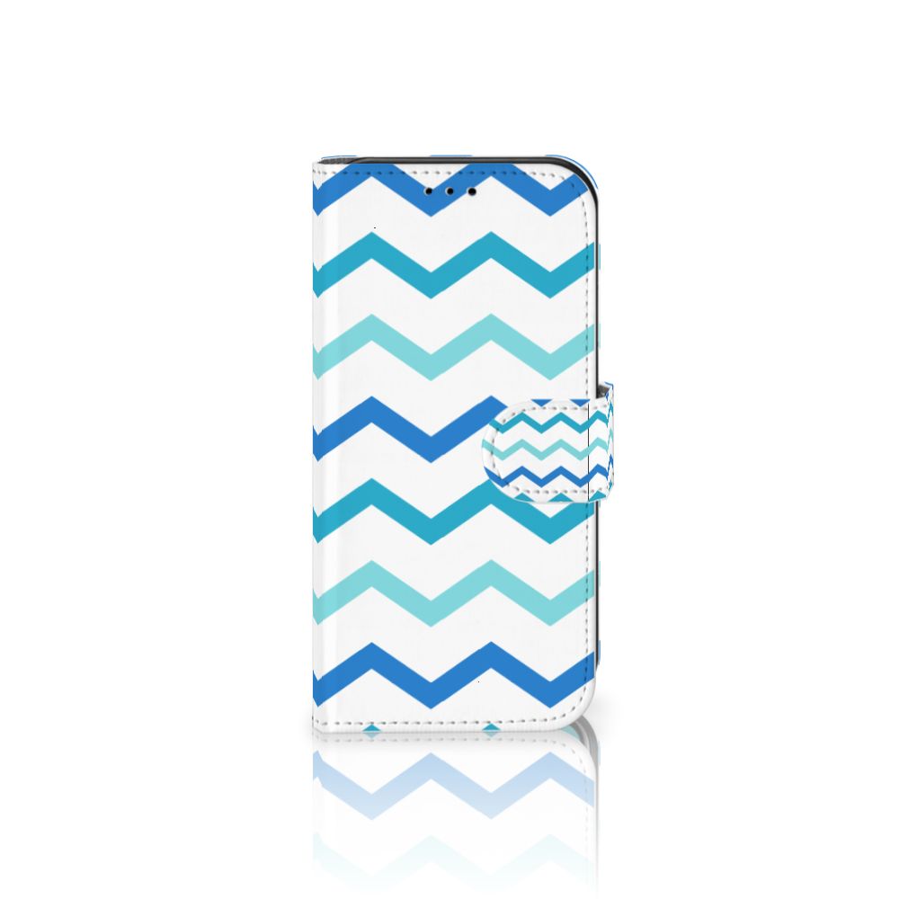Apple iPhone 11 Pro Telefoon Hoesje Zigzag Blauw