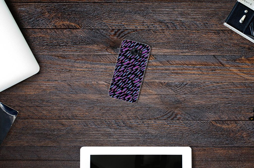 Samsung Galaxy S7 TPU bumper Feathers Color