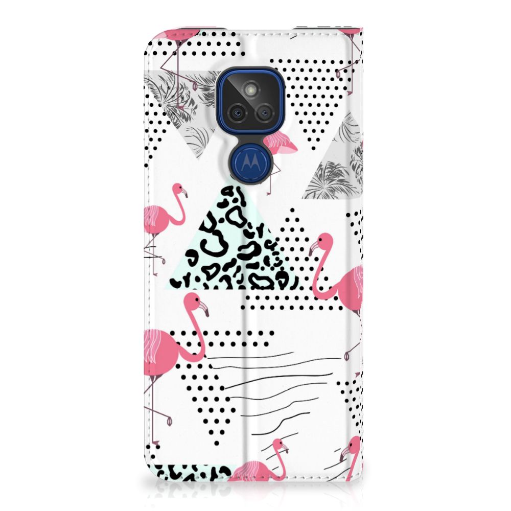 Motorola Moto G9 Play Hoesje maken Flamingo Triangle - B2C Telecom
