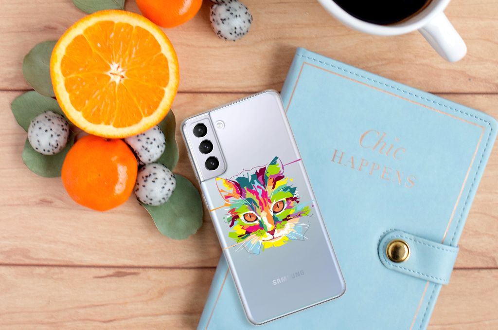 Samsung Galaxy S21 Plus Telefoonhoesje met Naam Cat Color B2C Telecom