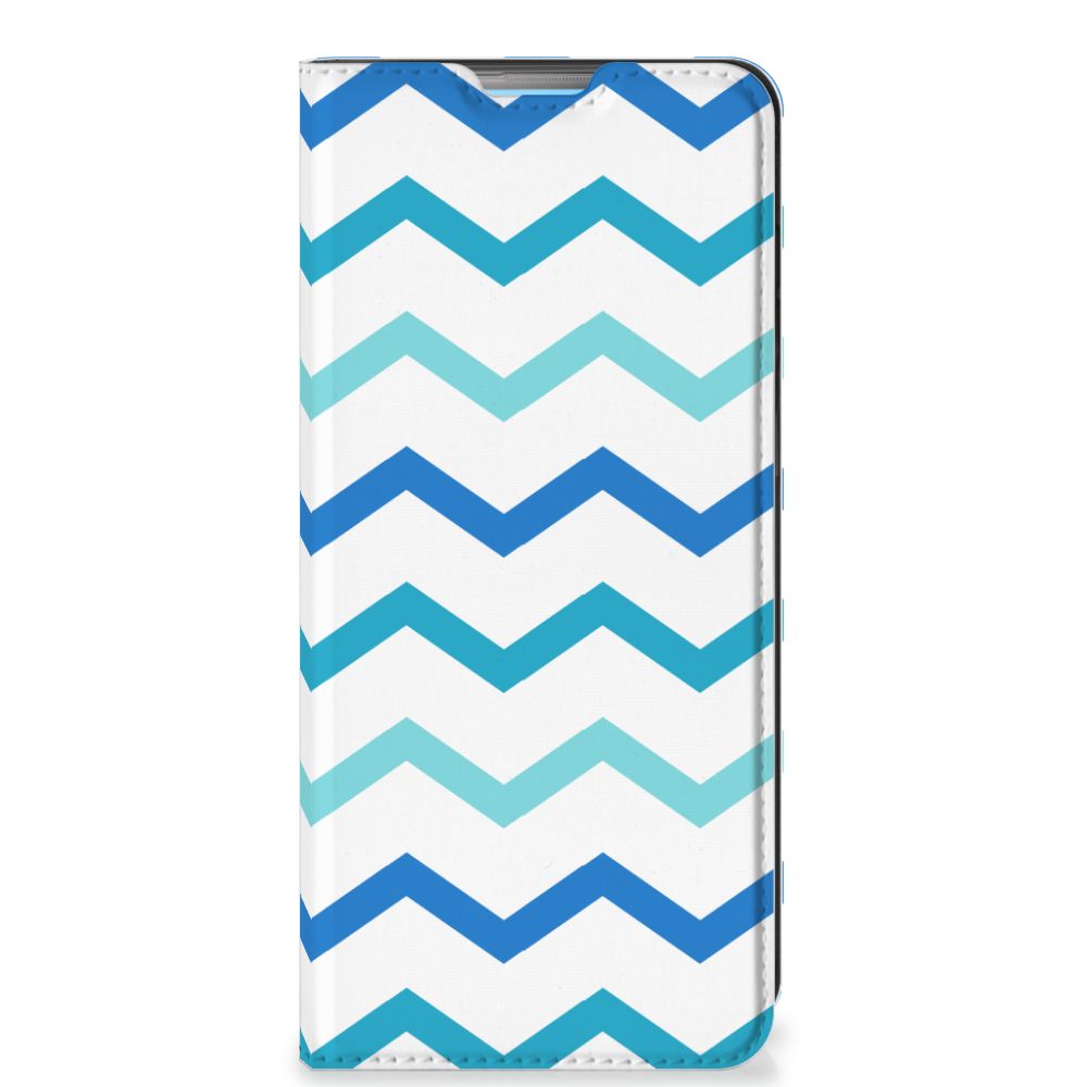 OPPO A74 4G Hoesje met Magneet Zigzag Blauw - B2C Telecom