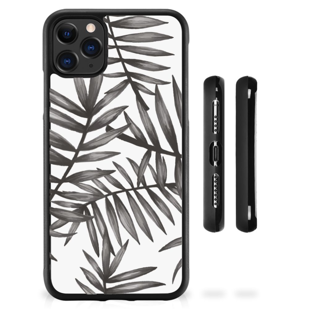 Apple iPhone 11 Pro Max Skin Case Leaves Grey