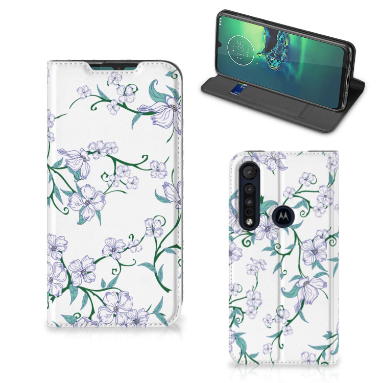 Motorola G8 Plus Uniek Smart Cover Blossom White - B2C Telecom