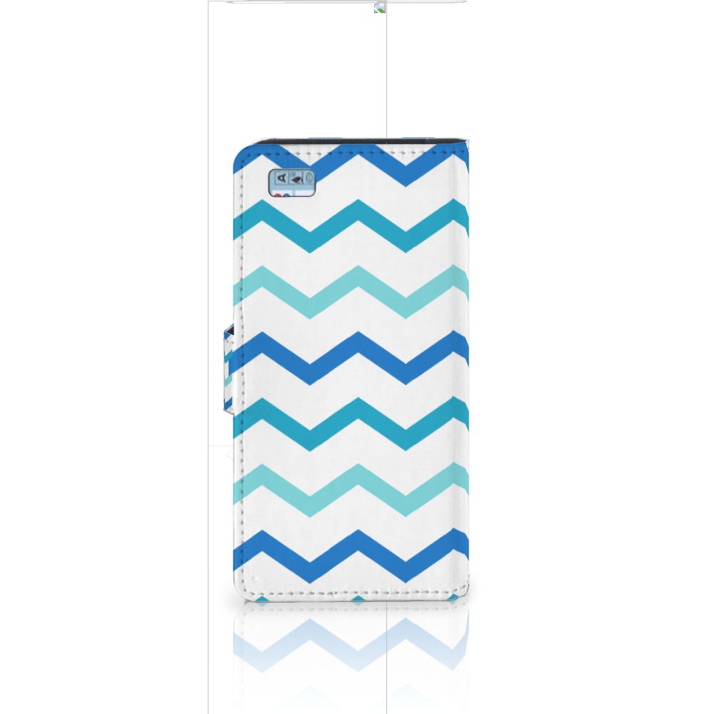 Huawei Ascend P8 Lite Telefoon Hoesje Zigzag Blauw