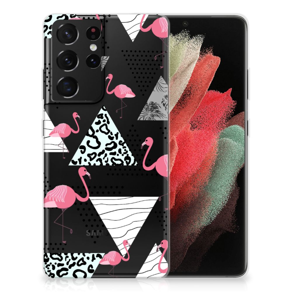 Samsung Galaxy S21 Ultra TPU Hoesje Flamingo Triangle B2C Telecom