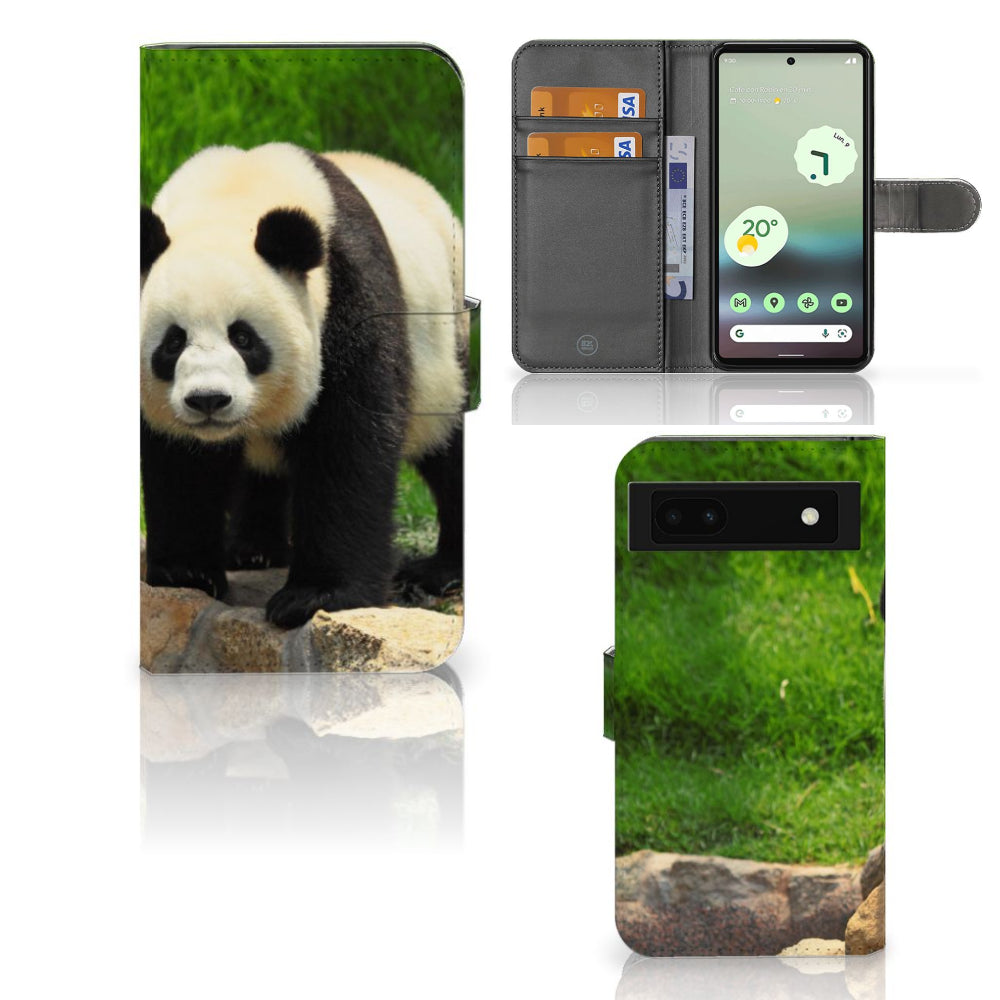 Google Pixel 6A Telefoonhoesje met Pasjes Panda