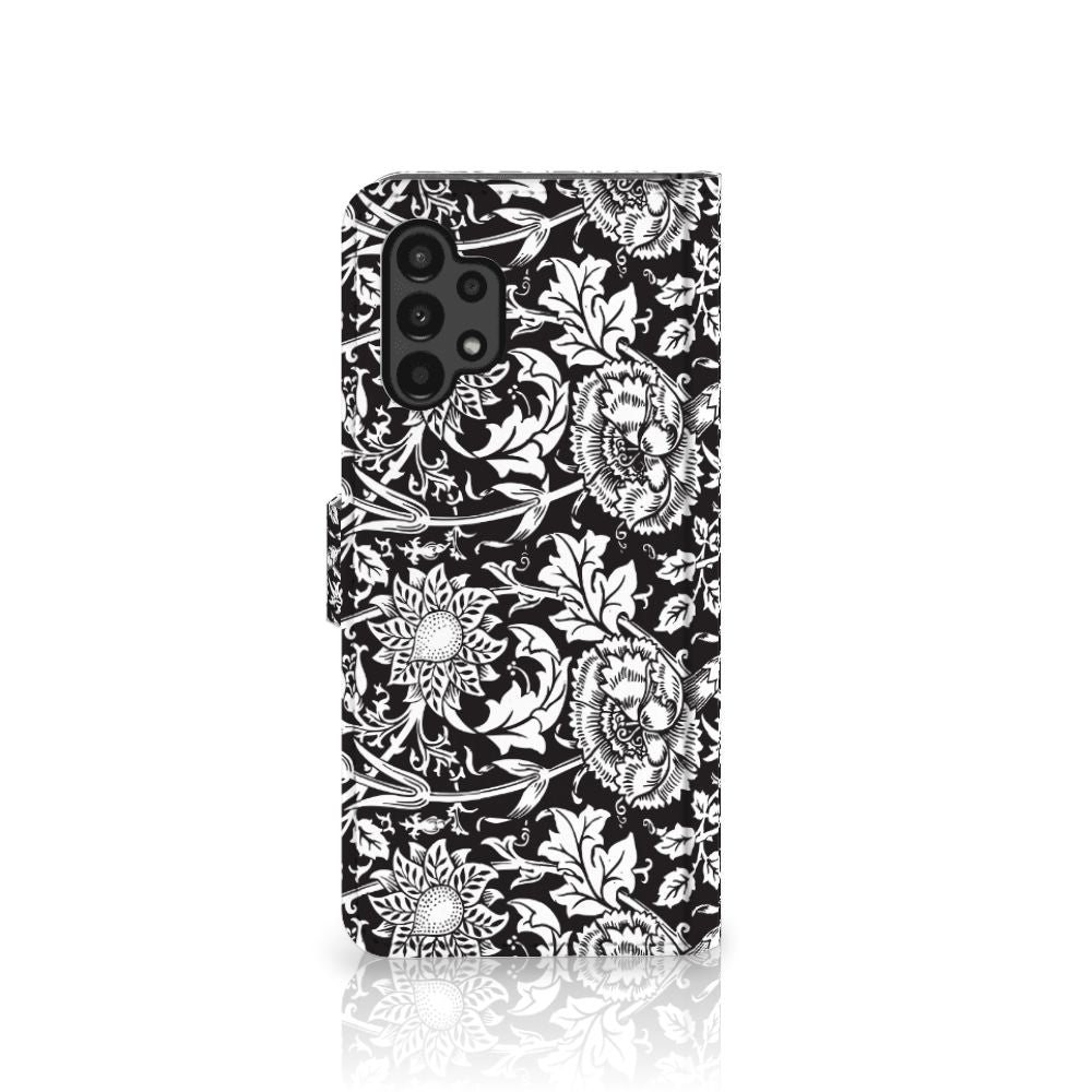 Samsung Galaxy A13 (4G) Hoesje Black Flowers