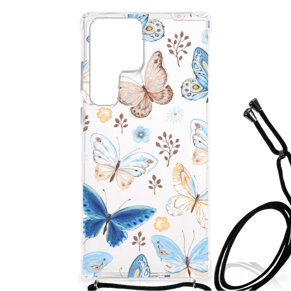 Case Anti-shock voor Samsung Galaxy S23 Ultra Vlinder