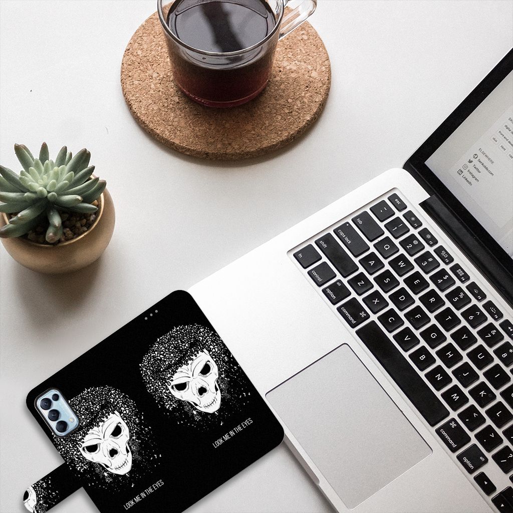 Telefoonhoesje met Naam OPPO Find X3 Lite Skull Hair