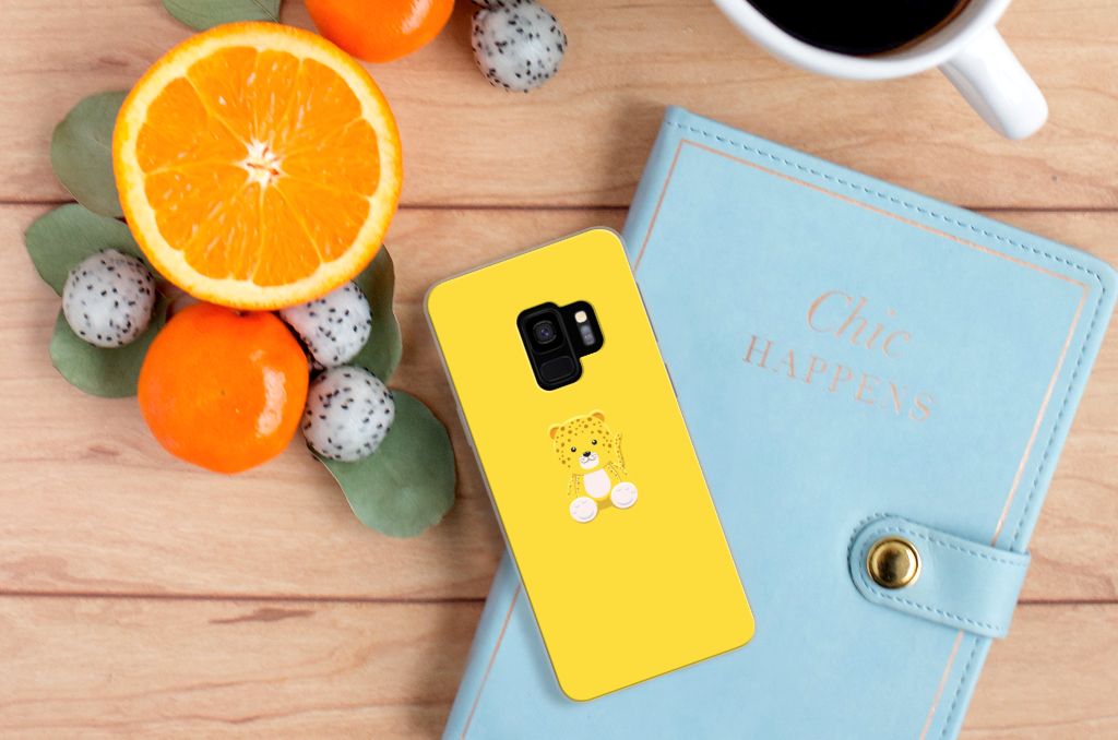 Samsung Galaxy S9 Telefoonhoesje met Naam Baby Leopard