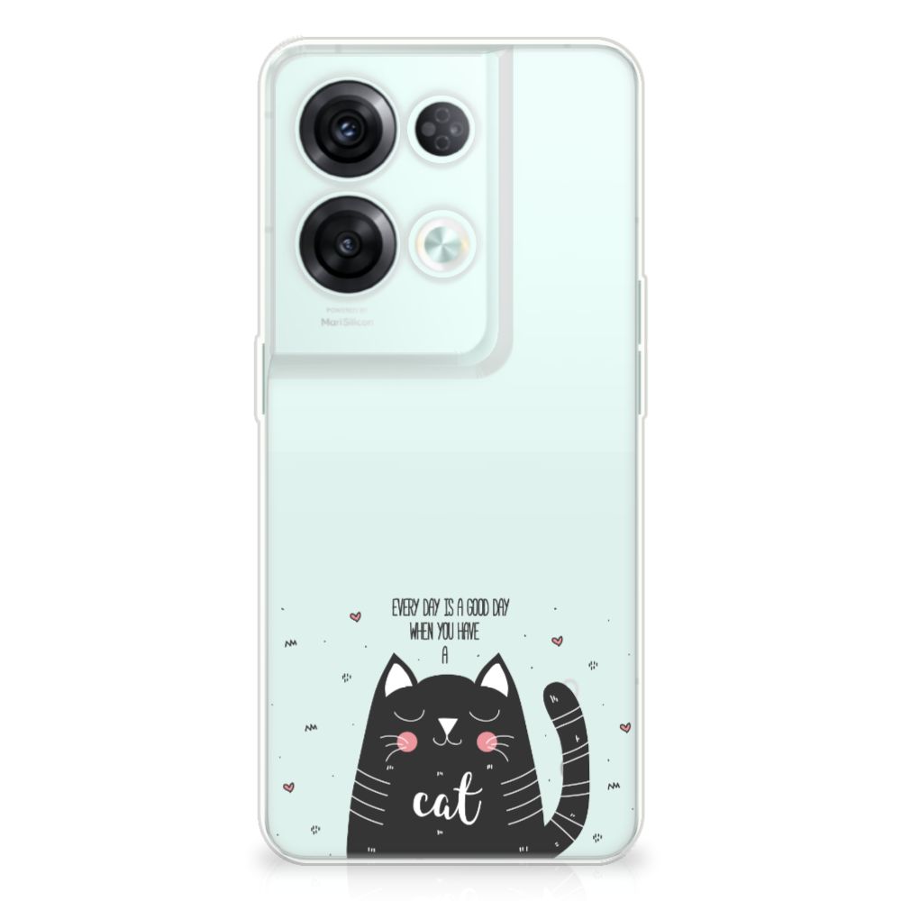 OPPO Reno8 Pro Telefoonhoesje met Naam Cat Good Day B2C Telecom