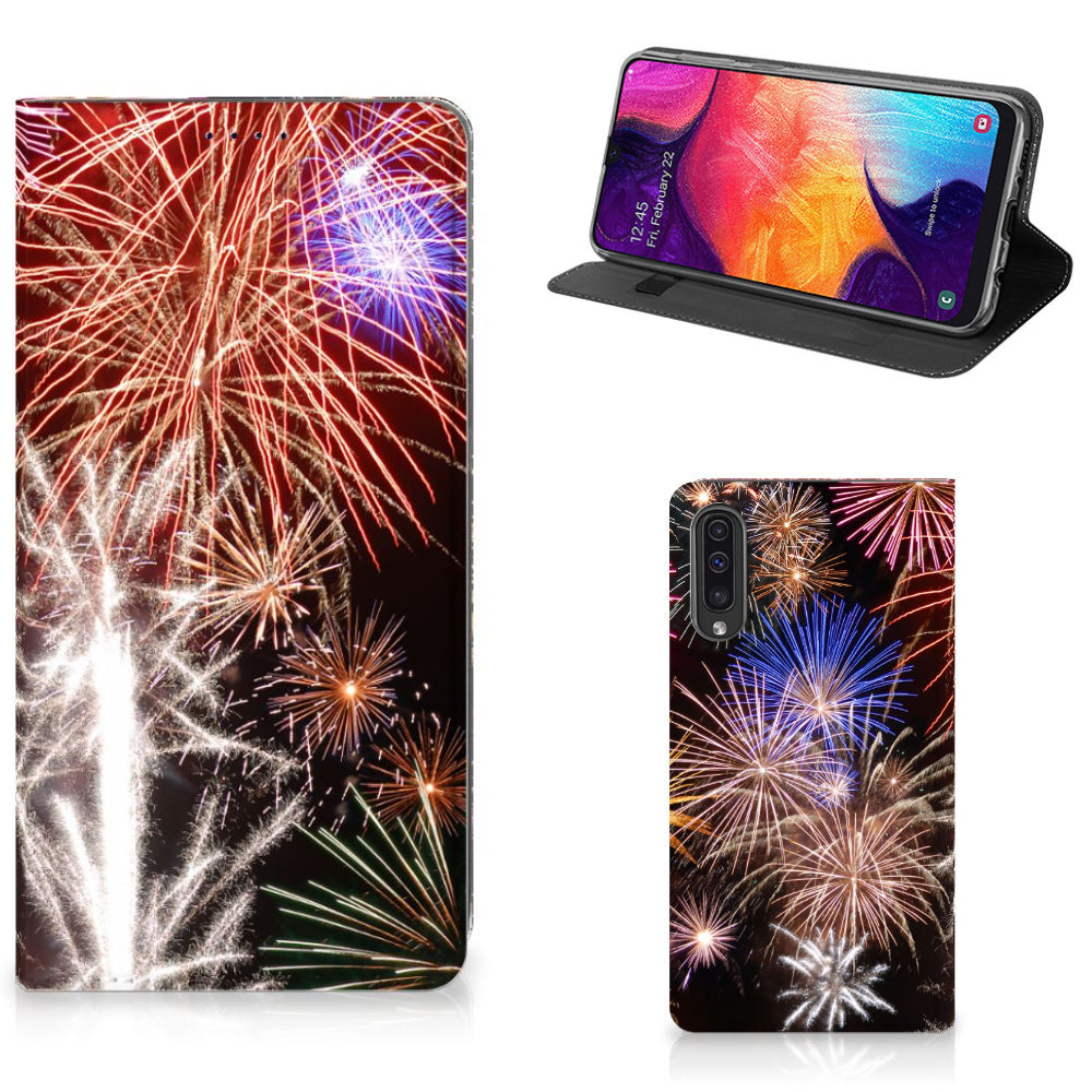 Samsung Galaxy A50 Hippe Standcase Vuurwerk