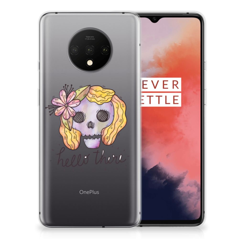 Silicone Back Case OnePlus 7T Boho Skull