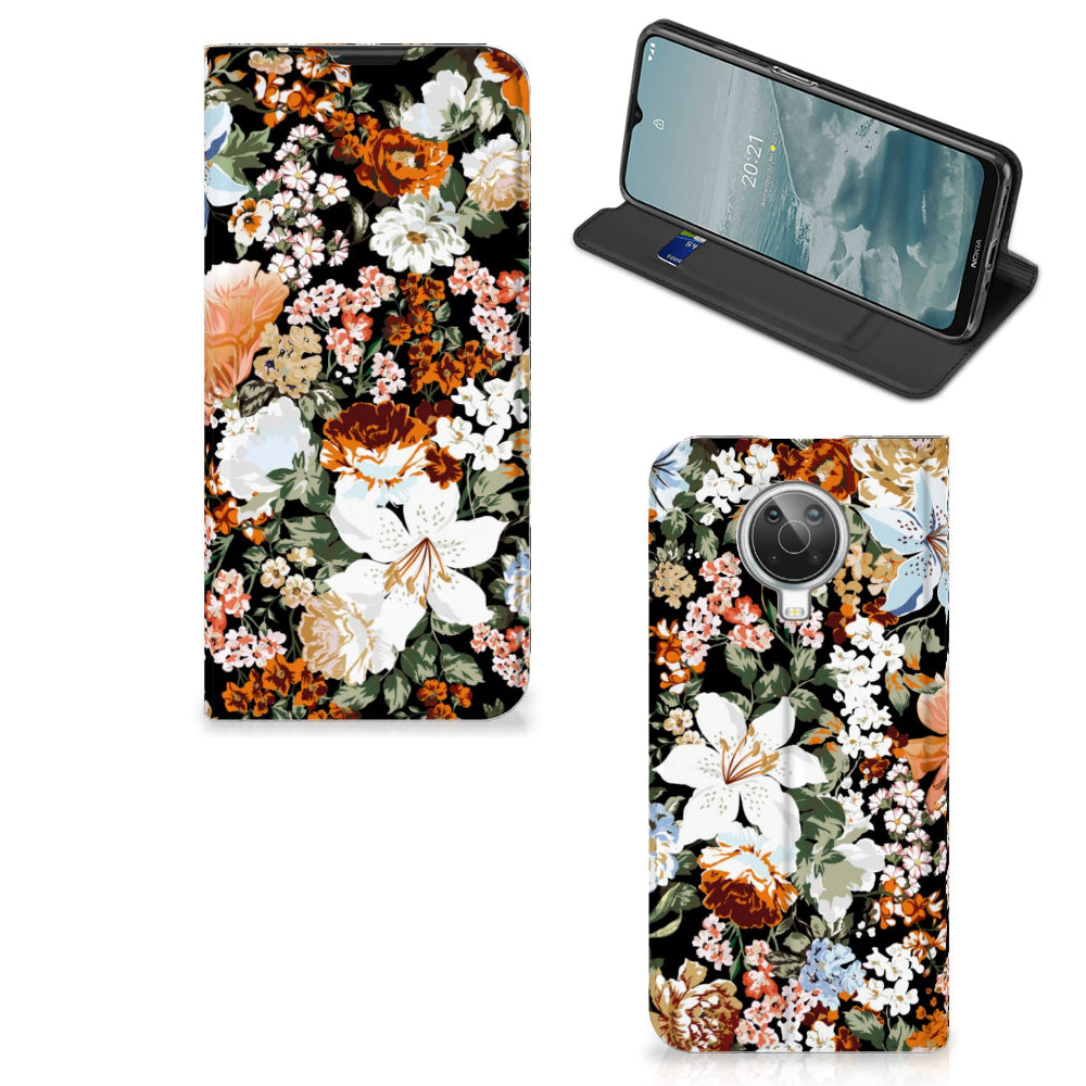 Smart Cover voor Nokia G10 | G20 Dark Flowers